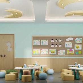 现代幼儿园教室3D模型下载